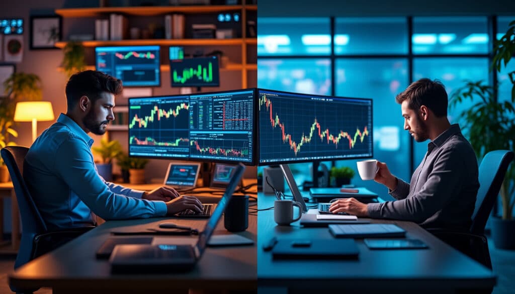 découvrez les différences entre le swing trading et le day trading, et trouvez la stratégie la mieux adaptée à votre profil d'investisseur grâce à notre guide comparatif complet.